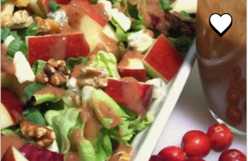 Apple Walnut Salad with Cranberry Vinaigrette